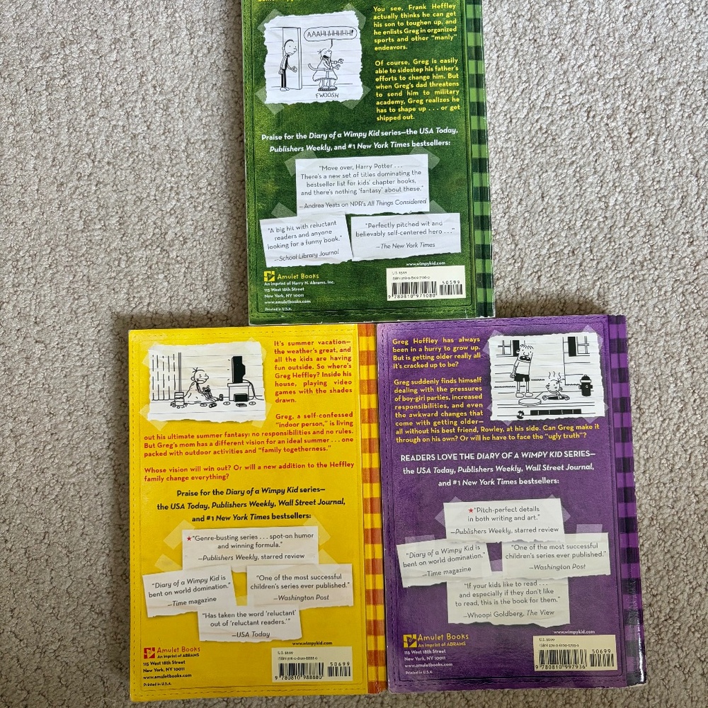 Diary of a Wimpy Kid series books 3, 4, 5 paperback - Picture 2 of 6